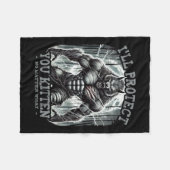 グラフィックおもしろいティーで保護Alpha Woを撮影 フリースブランケット (正面(横))