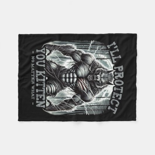 グラフィックおもしろいティーで保護Alpha Woを撮影 フリースブランケット (正面(横))