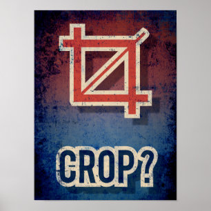 グラフィックおもしろいデザイナー向けCROPタイポグラフィポスター ポスター