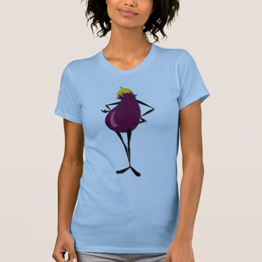 グラフィックおもしろいナスのレディTシャツ Tシャツ (正面)
