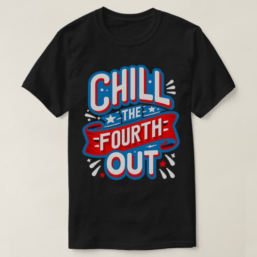 グラフィックおもしろい心地よいの色の7月4日 Tシャツ (デザイン正面)
