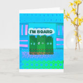 グラフィックおもしろい感動的ー私は退屈な文字アート カード (黄色い花)