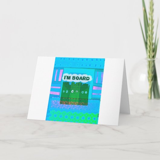 グラフィックおもしろい感動的ー私は退屈な文字アート カード (正面)