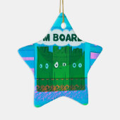 グラフィックおもしろい感動的ー私は退屈な文字アート セラミックオーナメント (右)