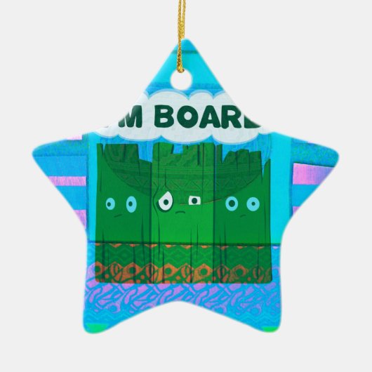 グラフィックおもしろい感動的ー私は退屈な文字アート セラミックオーナメント (正面)