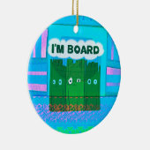 グラフィックおもしろい感動的ー私は退屈な文字アート セラミックオーナメント (右)