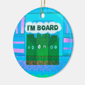 グラフィックおもしろい感動的ー私は退屈な文字アート セラミックオーナメント (左)