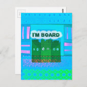 グラフィックおもしろい感動的ー私は退屈な文字アート ポストカード (正面/裏面)