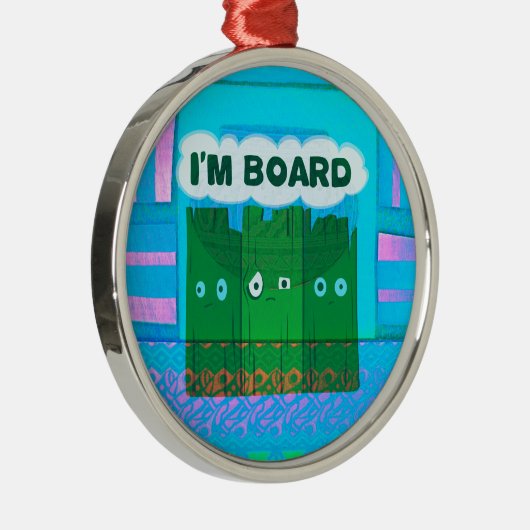 グラフィックおもしろい感動的ー私は退屈な文字アート メタルオーナメント (右)