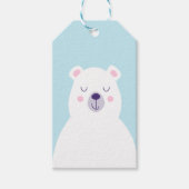 グラフィックかわいい白いシロクマのクリスマスの冬 ギフトタグ (正面)