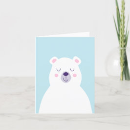 グラフィックかわいい白いシロクマのクリスマス サンキューカード