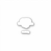 グラフィックでミニマルなラインアートをフィーチャーした白いアイコン シール (正面)