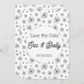 グラフィックなピーオニー 招待状 (正面/裏面)