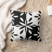 グラフィックな白黒の幾何学模様 クッション (ブランケット)