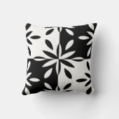 グラフィックな白黒の幾何学模様 クッション (裏面)