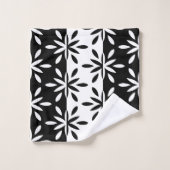 グラフィックな白黒の幾何学模様 バスタオルセット (ウォッシュタオル)