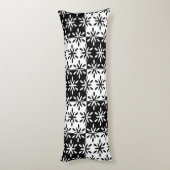 グラフィックな白黒の幾何学模様 ボディピロー (裏面 (縦))