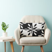 グラフィックな白黒の幾何学模様 ランバークッション (椅子)