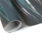 グラフィックの濃い青の波 ラッピングペーパー (ロールコーナー)