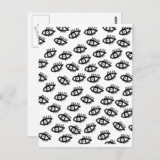 グラフィックの黒と白の目 ポストカード (正面/裏面)