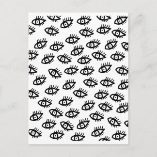 グラフィックの黒と白の目 ポストカード