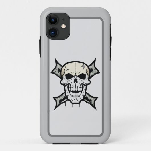 「グラフィックはっきりしたス:スカルデザイン」 Case-Mate iPhoneケース (裏面)