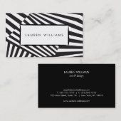 グラフィックはっきりした抽象芸術白黒アーストライプのト 名刺 (正面/裏面)