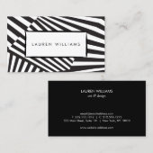 グラフィックはっきりした抽象芸術白黒アーストライプのト 名刺 (正面/裏面)