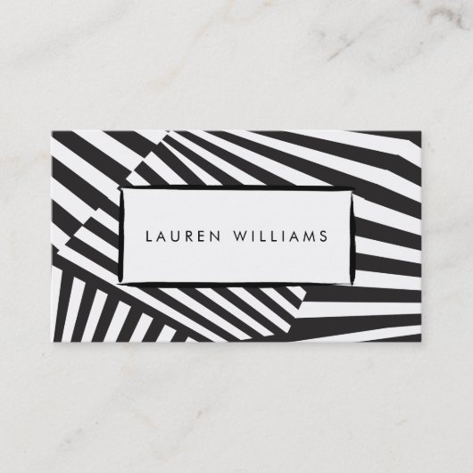 グラフィックはっきりした抽象芸術白黒アーストライプのト 名刺 (正面)