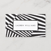 グラフィックはっきりした抽象芸術白黒アーストライプのト 名刺 (正面)