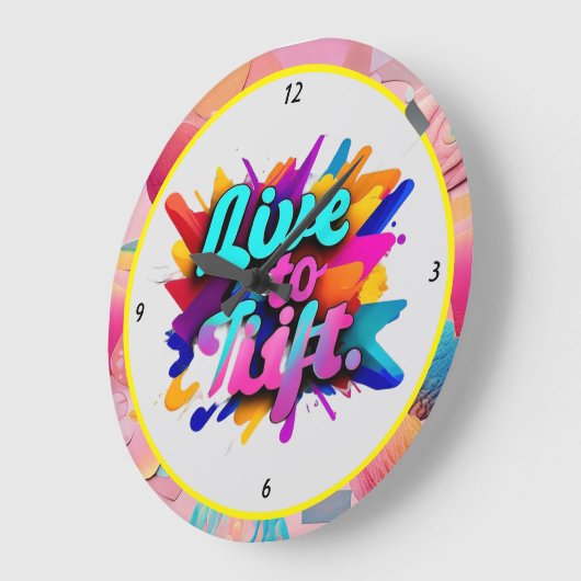 「グラフィックやる気を起こさせるのリフト」 ラージ壁時計 (傾斜)