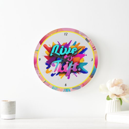 「グラフィックやる気を起こさせるのリフト」 ラージ壁時計 (ホーム)