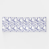 グラフィックを使用した青と白のラッピング紙 横断幕 (横)