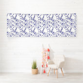 グラフィックを使用した青と白のラッピング紙 横断幕 (インサイチュ)