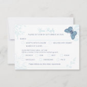 グラフィックアートの蝶とフローラの渦巻結婚き 出欠カード (正面)