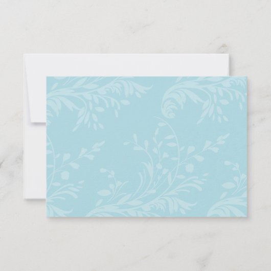 グラフィックアートの蝶とフローラの渦巻結婚き 出欠カード (裏面)