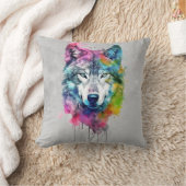 グラフィックアートウルフウルフ動物 クッション (ブランケット)
