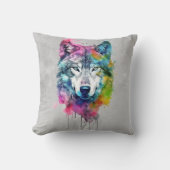 グラフィックアートウルフウルフ動物 クッション (正面)