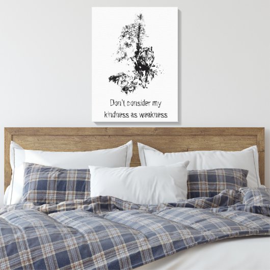 グラフィックアートグレーウルフワイルドライフアジェンシー引用文 キャンバスプリント (インサイチュ (寝室))