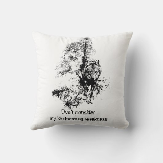 グラフィックアートグレーウルフワイルドライフアジェンシー引用文 クッション (裏面)