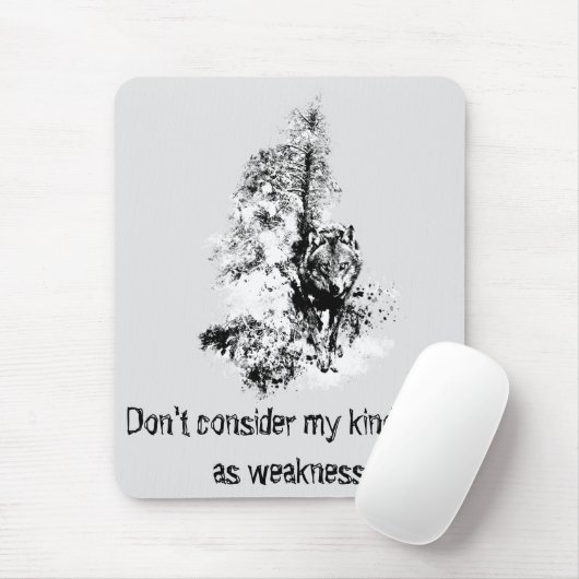 グラフィックアートグレーウルフワイルドライフアジェンシー引用文 マウスパッド (マウス)