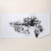 グラフィックアートグレーウルフ野生動物自然 ビーチタオル (正面)