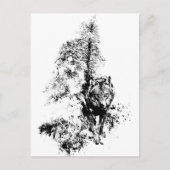 グラフィックアートグレーウルフ野生動物自然 ポストカード (正面)