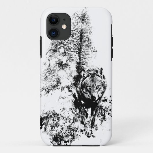 グラフィックアートグレーウルフ野生動物自然 Case-Mate iPhoneケース (裏面)