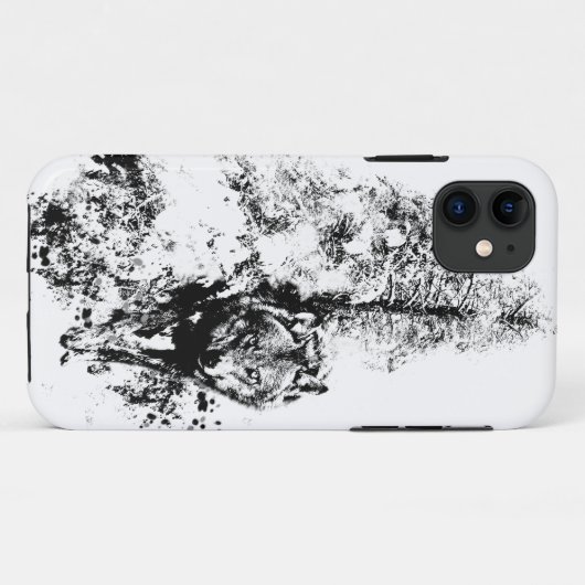 グラフィックアートグレーウルフ野生動物自然 Case-Mate iPhoneケース (裏面(横))