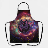 グラフィックアートコズミックパープルウルフイラストレーション エプロン (正面)