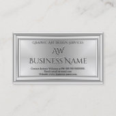 グラフィックアートデザイナーシルバーモノグラムデコ 名刺 (正面)
