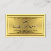 グラフィックアートデザイナー金ゴールドモノグラムデコ 名刺 (正面)