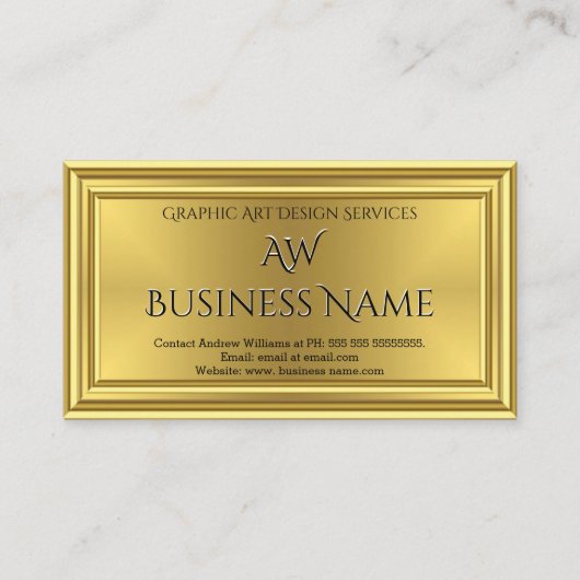 グラフィックアートデザイナー金ゴールドモノグラムデコ 名刺 (正面)