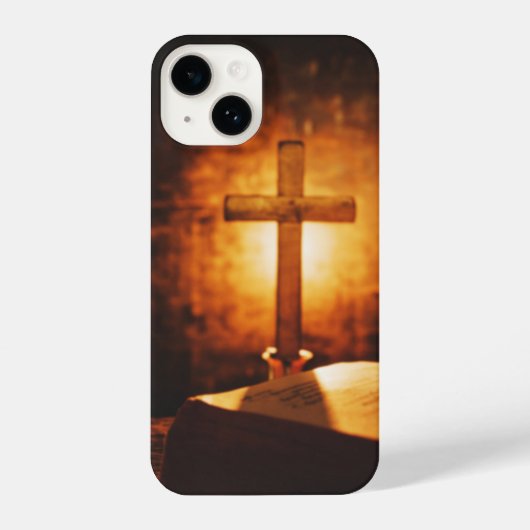 グラフィックアートバイブルCross Candle light Christian iPhoneケース (裏面)